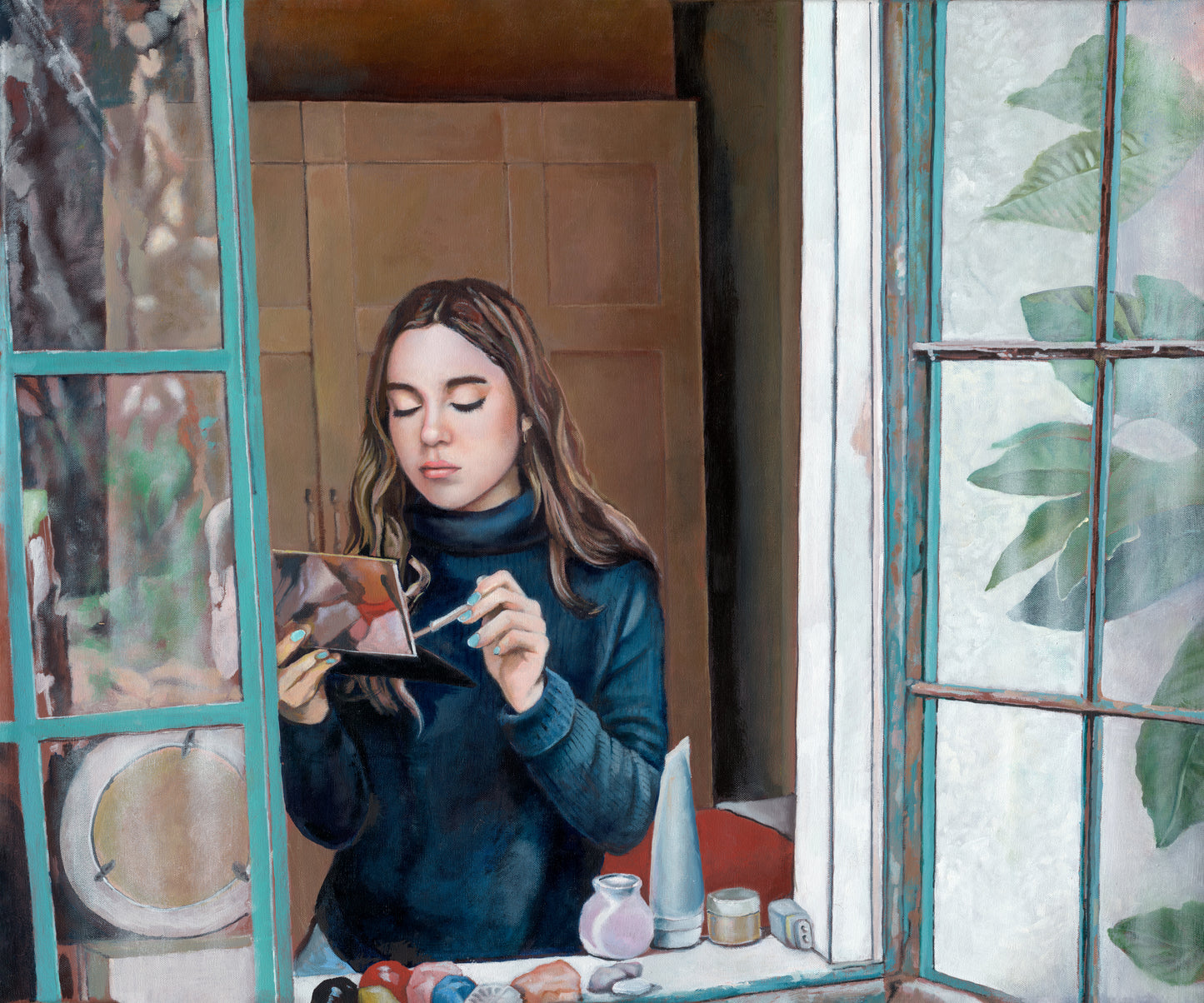 Maya Painting her Face original